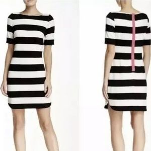 Eliza J black white striped shift dress 4